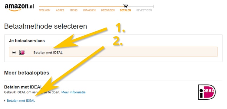 Bestellen en afrekenen met iDEAL op Amazon.nl