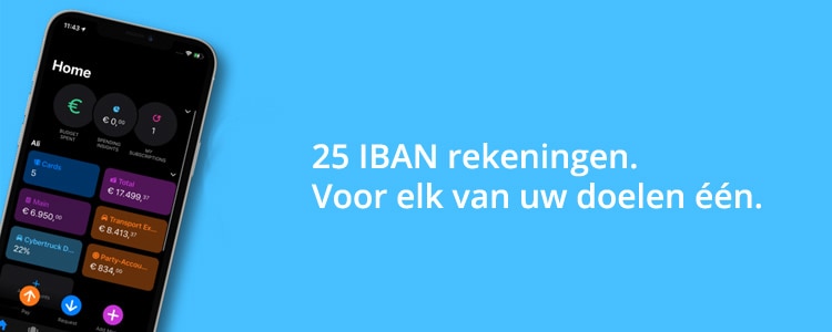 Tot 25 verschillende rekeningen met een eigen iban