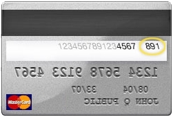 CVC code op achterkant Mastercard creditcard